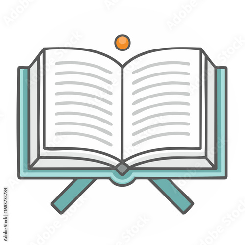Islamic Holy Book Quran open on a rehal stand for reading vector icon