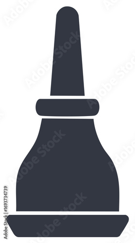 Dark Blue Enema Syringe Icon Flat Vector Illustration