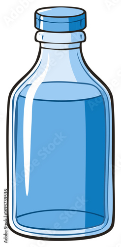 Blue Water Bottle with Lid Health Hydration and Refillable Container