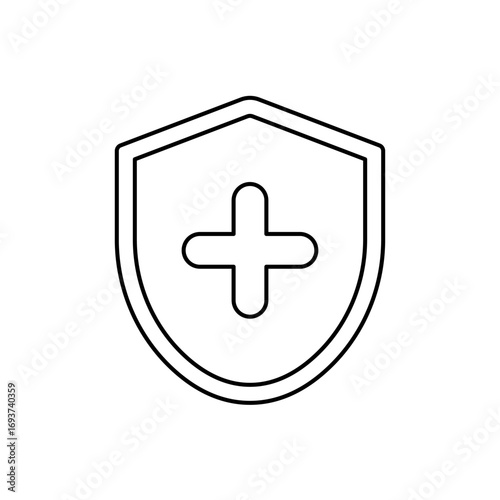 health protection icon outline editable stroke line drawing eps