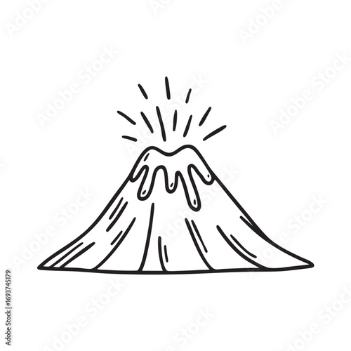 A volcano with visible lava vents near the summit