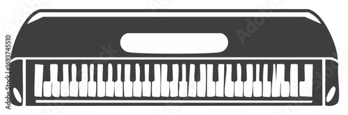 Melodica keyboard musical instrument simple vector icon silhouette