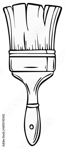 Simple illustration of a classic paint brush art tool for creative projects