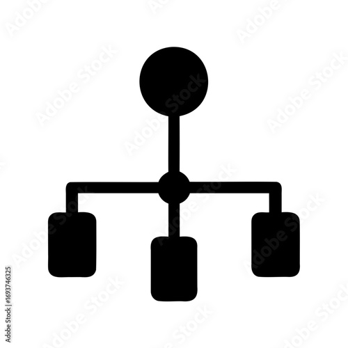 A network diagram with nodes and connections forming a hierarchical structure