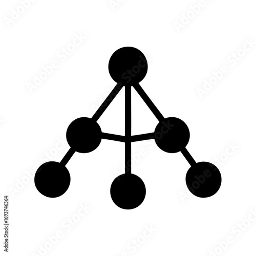 Abstract representation of a network connections with multiple nodes and links in black