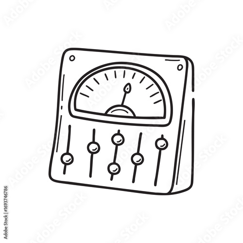 A volume meter on a mixing console