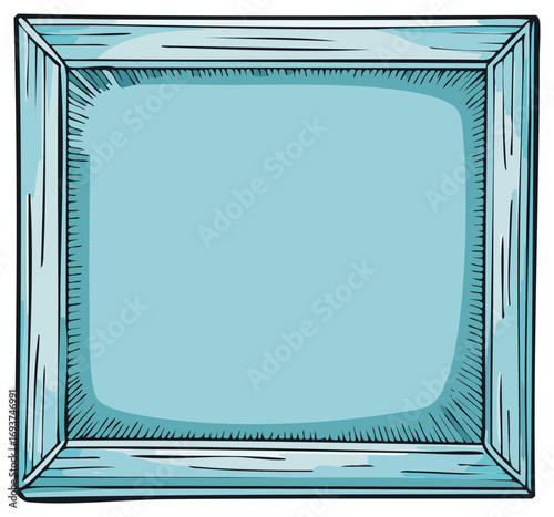 Cartoon Frame in Blue with Outline