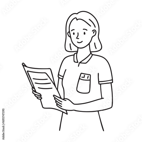 A volunteer distributing flyers in a community area