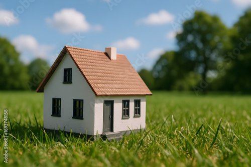 Wallpaper Mural Miniature House Set in Open Field Torontodigital.ca