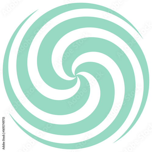 Abstract Spiraling Design in White and Turquoise Elegant Whirlpool Pattern with Swirling Lines for Modern Backgrounds