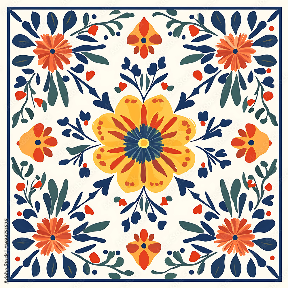 Seamless tile patterns combining cultural, modern, and botanical inspirations for commercial vector. Seamless tile patterns combining cultural, modern, and botanical inspirations for commercial vector.