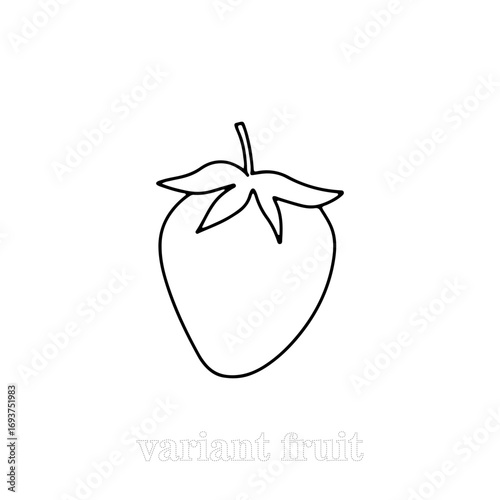 Outline coloring book for kids. theme fruits. Doodle outline various fruit collection. Cute tropical garden fruits, berries. Abstract Healthy food sketch black and white illustration.