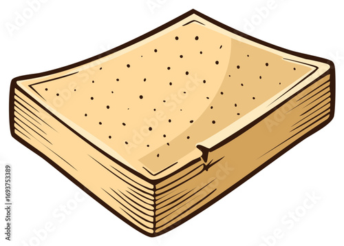 Illustration of stacked matzah squares traditionally eaten during the Jewish holiday of Passover