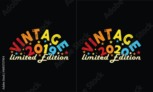 Retro Vintage 2019 and 2020 limited Edition.Vintage Bundles design.