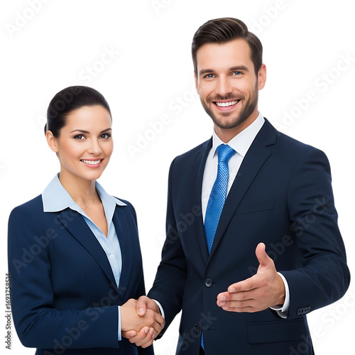 Professional business people shaking hands in agreement and partnership for success transparent background