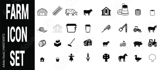 all farm icon set