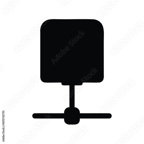 Black silhouette representation of a network switch, hub, or server connection