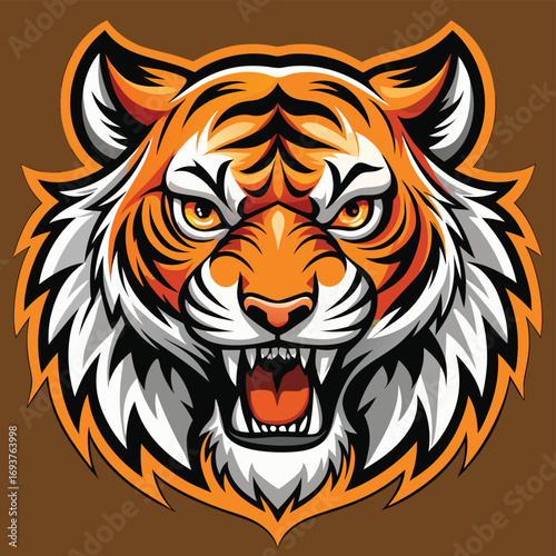 Fierce Tiger Head - Vector Illustration