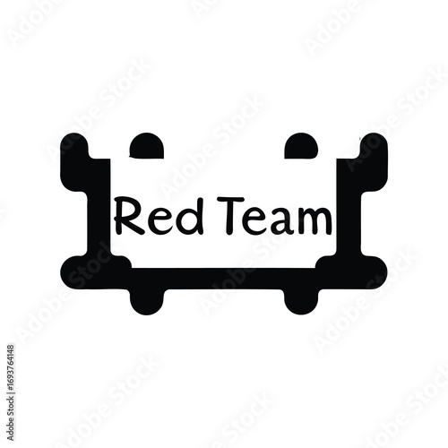 Bold Red Team text logo with a unique black border design.