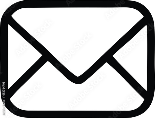 Simple outline envelope icon symbol communication message mail delivery send receive digital correspondence contact information