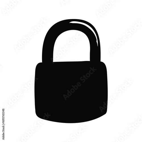 Simple black padlock illustration, a symbol for security and privacy concept