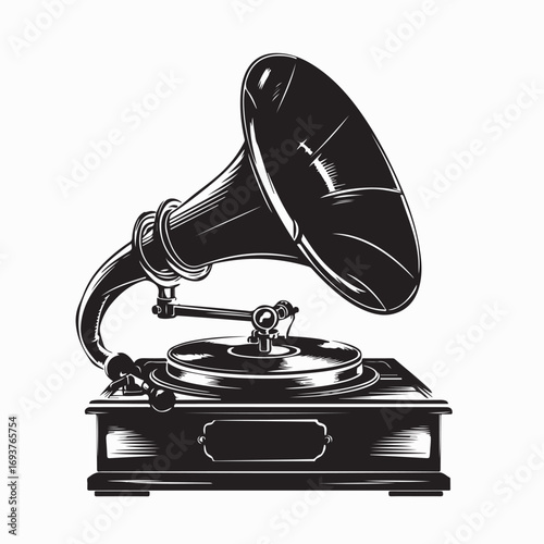 Vintage Music Instruments and Notes Retro Style Vector Illustration Design