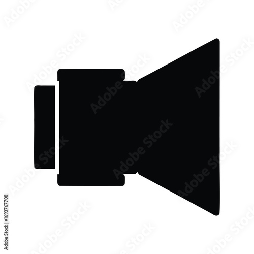 Solid black megaphone silhouette perfect for presentations and announcements design work