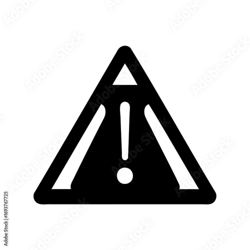 Black and white vector image of a caution or danger sign