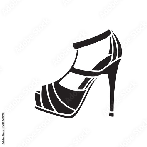 silhouette of women's sandals...
