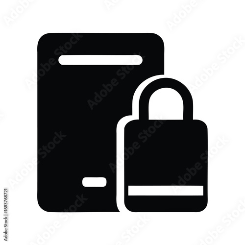 Data security with secure server and padlock providing complete data protection