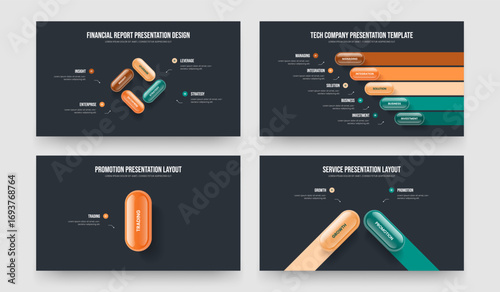 Product Analysis Four Five One Two Element Infographic Frame Template Vector Illustration Set. Financial Performance 4 5 1 2 Step Diagram Presentation Design Collection.