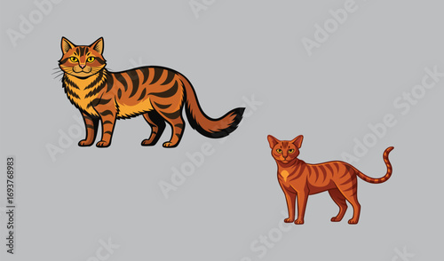 A funny vector illustration of a wild cat 