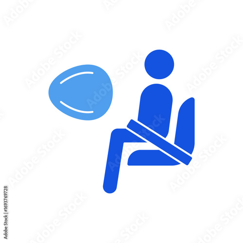 airbag icon outline editable stroke line drawing eps