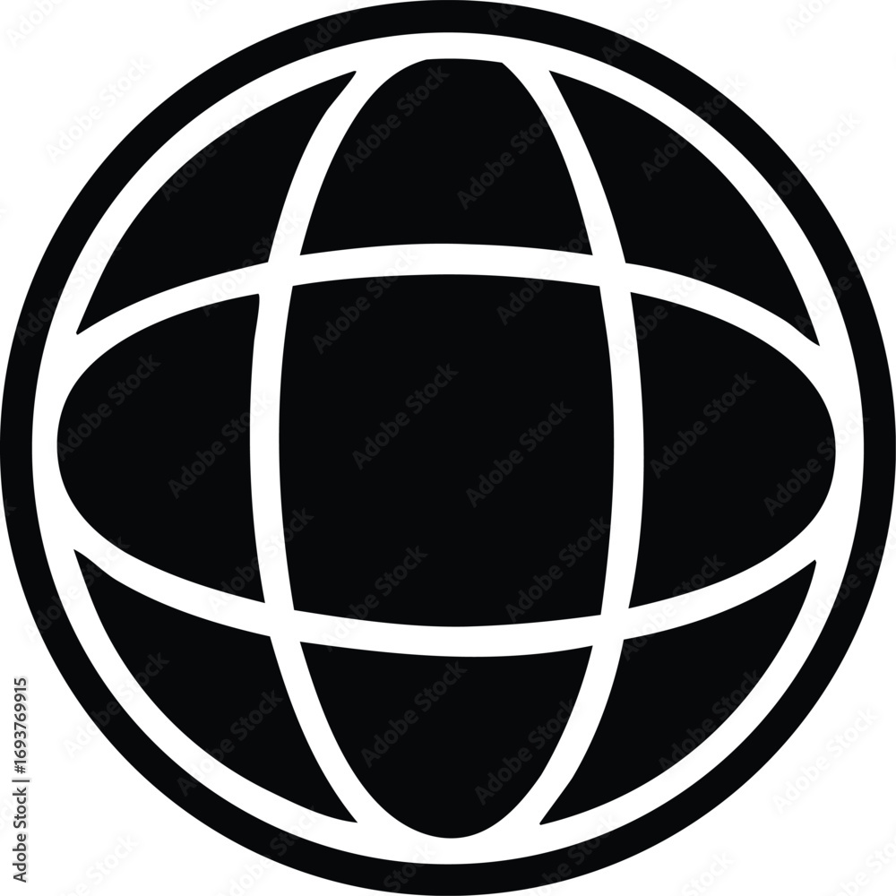 Naklejka premium Global network icon representing connectivity and internet access a modern symbol for worldwide communication and information exchange