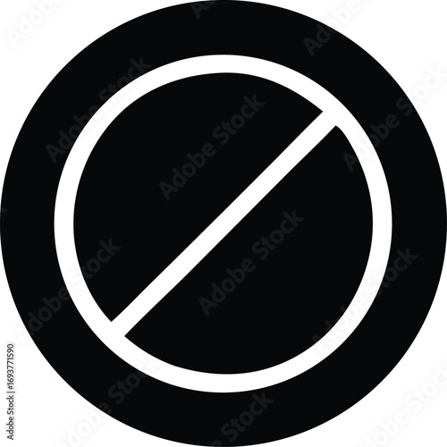 Universal prohibition symbol simple clean geometric design forbidden no entry not allowed icon graphic element