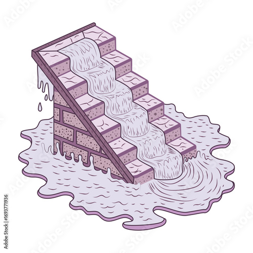 stairs Flat style illustration of temple stairs 