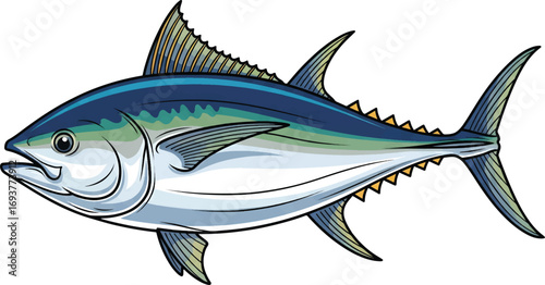 Detailed Illustration of a Tuna Fish