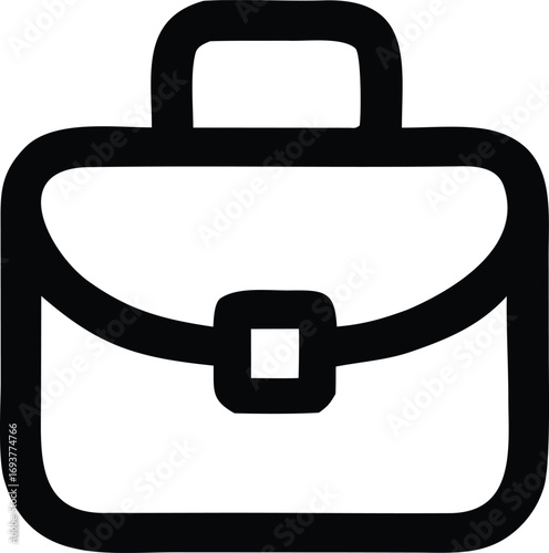 Modern business briefcase icon for professional use representing work travel and commerce simple outline design element