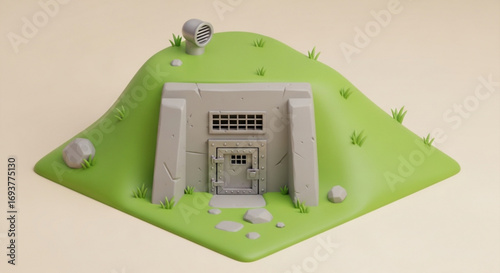 Underground bunker shelter doomsday architecture survivalist concept prepper home safety security escape plan design