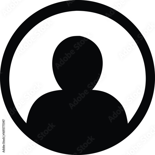 Generic user profile icon silhouette head and shoulders silhouette within a circle default avatar image for online platforms and applications