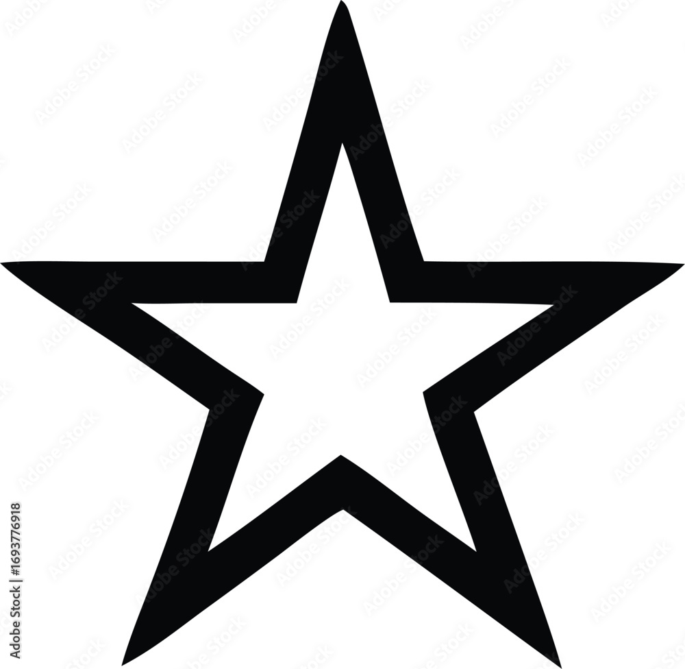 Simple five pointed star outline symbol icon graphic design element for digital and print applications Simple five pointed star outline symbol icon graphic design element for digital and print applications