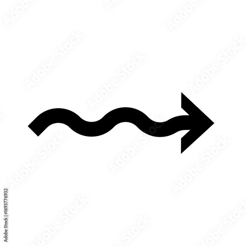 Stylized jagged arrow with angled segments — energetic motion or corrective trend icon.