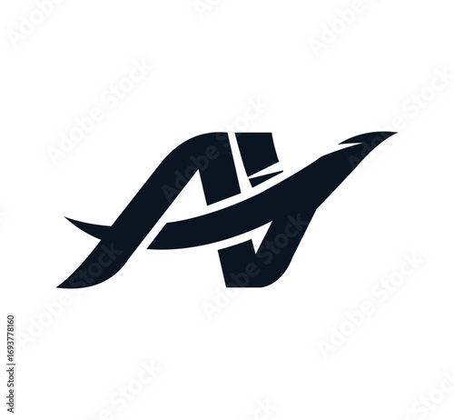 Modern dark blue stylized letter a logo design for brand identity and marketing