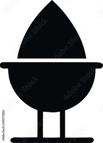 Abstract symbol representing fluid dynamics or energy flow simple solid silhouette design element