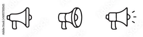Megaphone icon, promotion icon in silhouette vector illustration eps 10