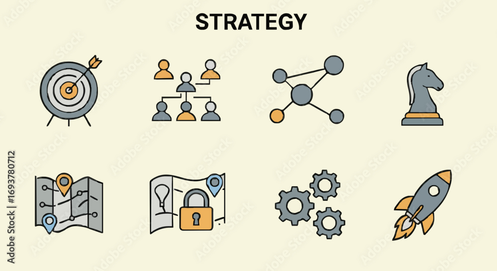 Fototapeta premium Icon set strategy
