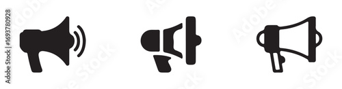 Megaphone icon, promotion icon in silhouette vector illustration eps 10