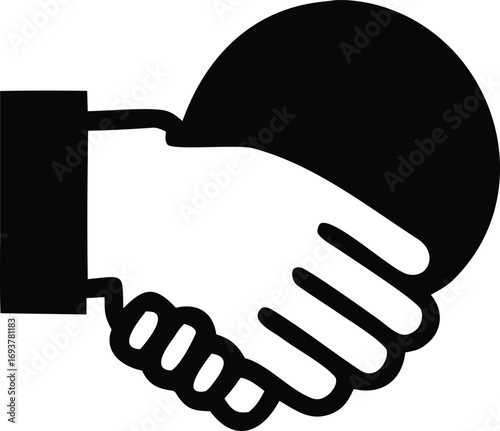 Symbolic handshake agreement business partnership deal cooperation deal making professional relationship icon represents trust and commitment