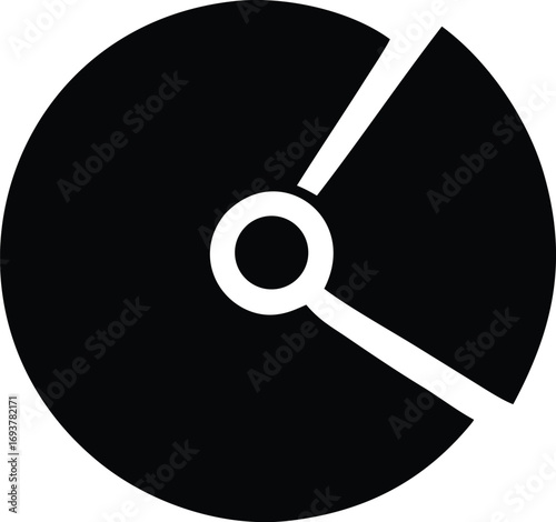 Abstract circular graphic design with concentric rings and segmented outer shape geometric art