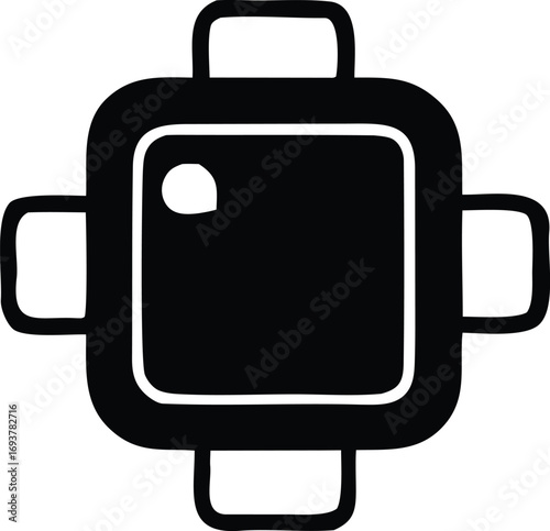 Modern smartwatch icon minimalist design digital wearable technology gadget symbol futuristic timepiece style